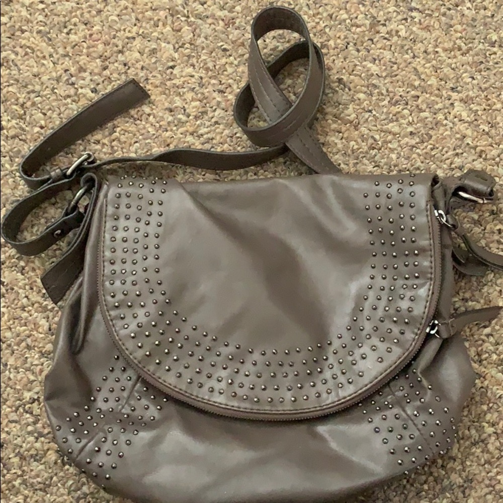 Studded grey purse